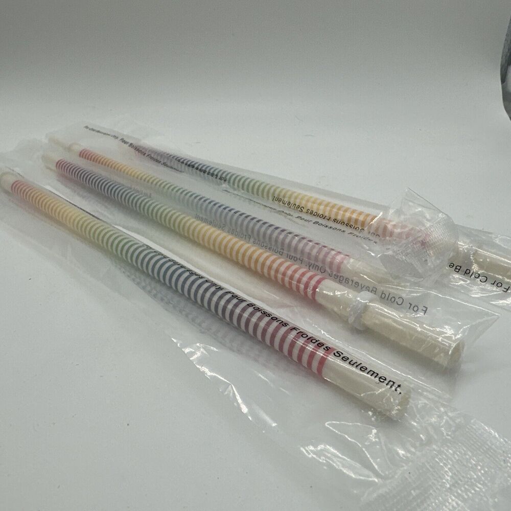 Starbucks Ombre Striped Rainbow Reusable Straws NEW Cold Tumbler Lot x 3 RARE